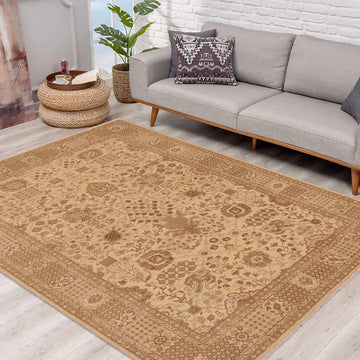 handmade Traditional Kafkaz Chobi Ziegler Beige Tan Hand Knotted RECTANGLE 100% WOOL area rug 9 x 12